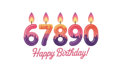 Dripping Number Candles Spell "Happy Birthday