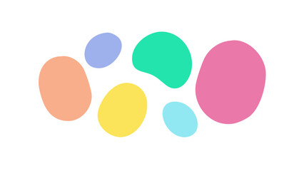 Colorful rounded blobs organic shapes pastel colors