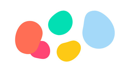 Colorful rounded blobs abstract blue