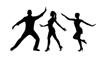 Couple dancing elegantly with flowing movements dancers