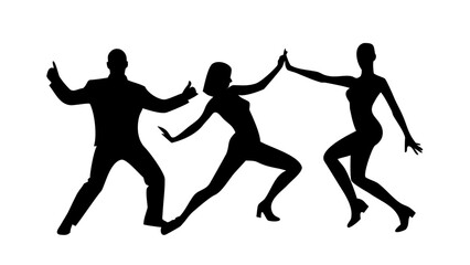 Couple dancing elegantly with flowing movements dancers