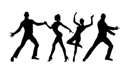 Couple dancing latin salsa latin dance silhouette