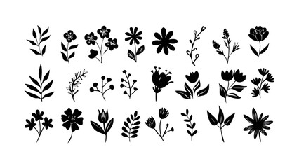 Delicate Floral Silhouettes flower bloom