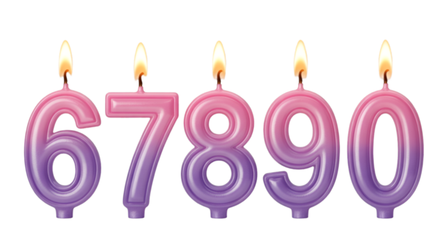 Lit Number Candles: 6, 7, 8, 9, 0