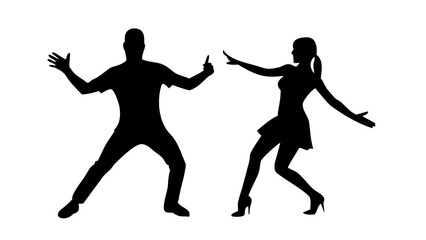 Elegant couple dancing gracefully together dancers