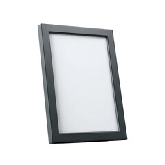 Black Photo Frame Mockup, Realistic Empty Frame, PNG Transparent Background stock asset