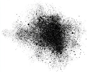 Fototapeta premium Black powder explosion on white background