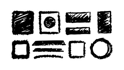 Hand drawn chalk texture abstract shapes background