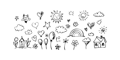 Hand Drawn Doodle Elements black ink