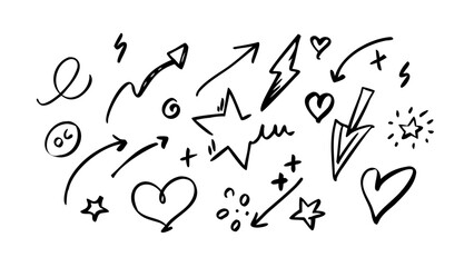 Hand drawn doodle elements sketch drawing