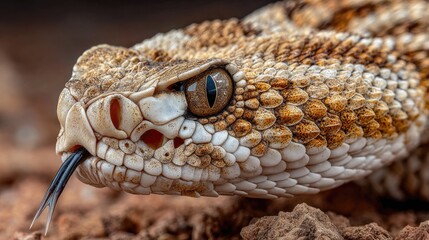 Obraz premium Close-up of venomous snake's head