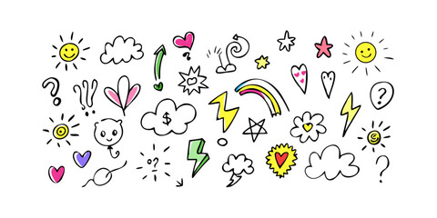 Happy doodles collection smiley heart