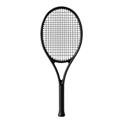Isolated Black Tennis Racket on Transparent Background