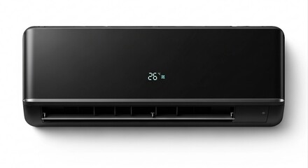 Black Air Conditioner Unit Showing Temperature | Modern Cooling System for Home Comfort and Climate Control Solutions
