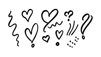 Question mark heart symbol love confusion