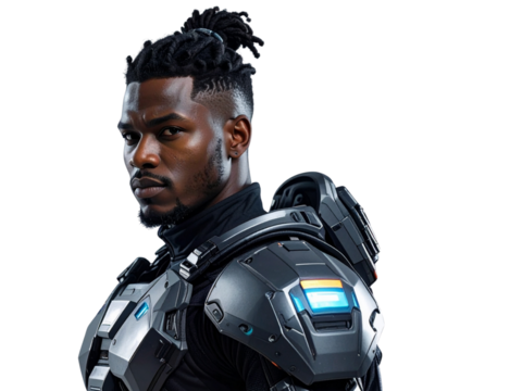 young man with backpack isolated