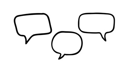 Three Speech Bubbles conversation dialogue