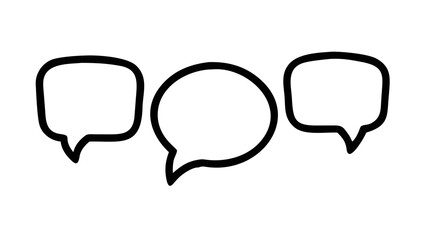 Fototapeta premium Three Speech Bubbles Conversation Icons chat bubble