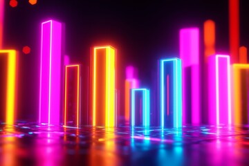 Fototapeta premium The interplay of light and data creates a mesmerizing urban atmosphere.
