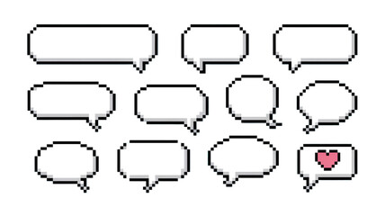 Pixel Art Speech Bubbles Collection