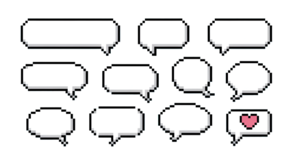 Pixel Art Speech Bubbles Collection