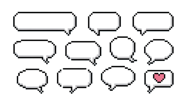 Pixel Art Speech Bubbles Collection