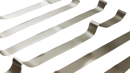 Abstract Silver Ribbons on Black Background
