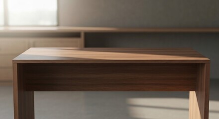 Tabletop with sunlight and shadow minimal interior scene