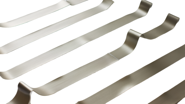 Abstract Silver Ribbons on Black Background