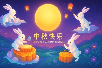 easter card with bunny and eggs