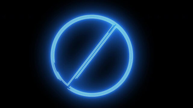 prohibited icon with neon glowing effect