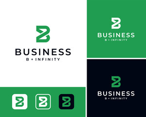 Letter B Infinity Loop Abstract Simple Modern Minimal Icon Vector Logo Design Illustration