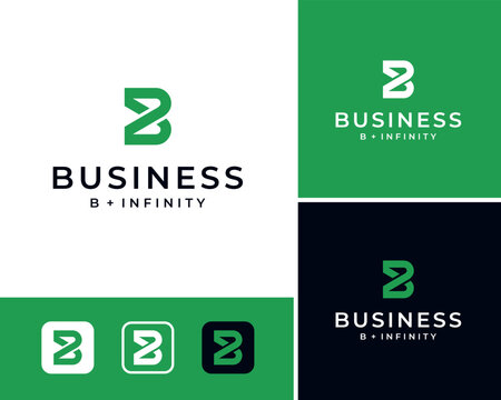 Letter B Infinity Loop Abstract Simple Modern Minimal Icon Vector Logo Design Illustration