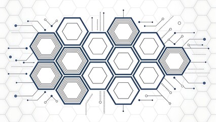 Futuristic Honeycomb Structure Connecting Nodes and Data Transfer with Circuit Board Technology for Modern Digital Network System