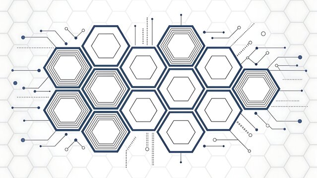 Futuristic Honeycomb Structure Connecting Nodes and Data Transfer with Circuit Board Technology for Modern Digital Network System