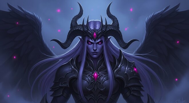 Focused Demon Lord, Dark and Powerful.