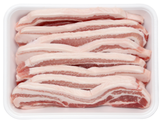 Samgyeopsal, Fresh Slices of Korean Pork Belly in Tray