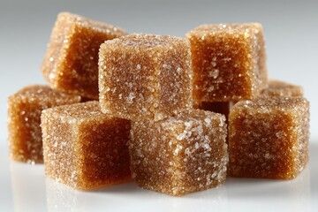 Brown sugar cubes, close-up