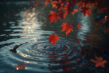 red and green leaves