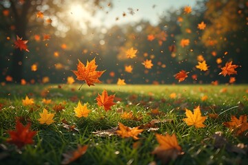 autumn leaves in the forest