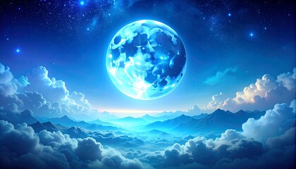 Glowing Celestial Sphere Above Mountainscape