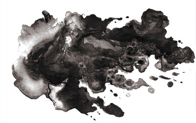 Abstract ink stain on white background