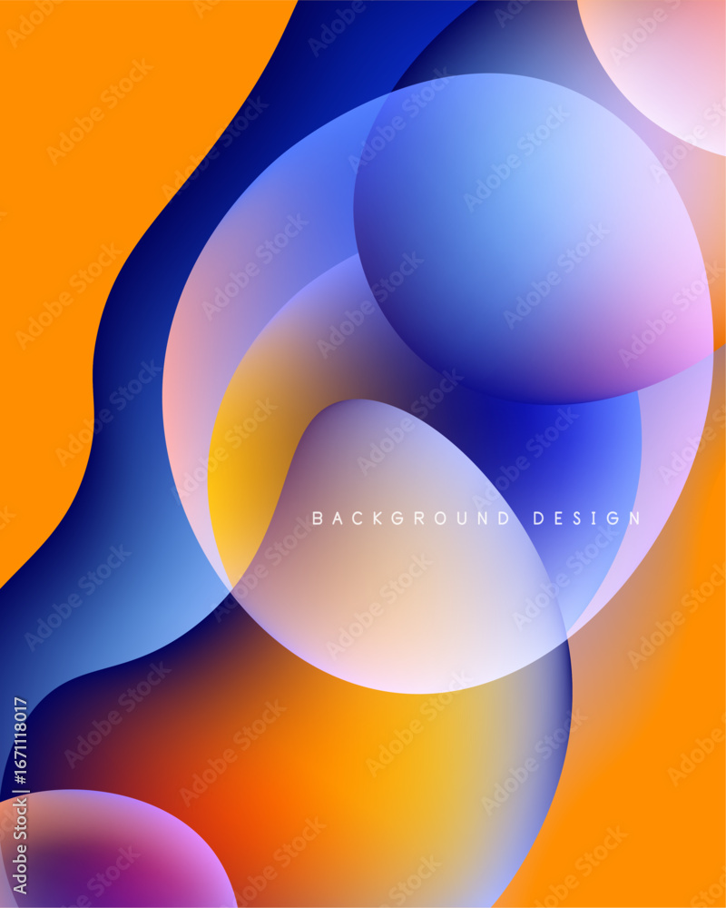 Aufkleber abstract colorful shapes overlap, creating dynamic visual effect. orange, blue, purple hues blend se