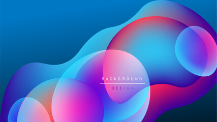 Abstract fluid shapes blend vibrant blues, pinks, purples. Gradient colors create dynamic background design. Modern, smooth aesthetic.