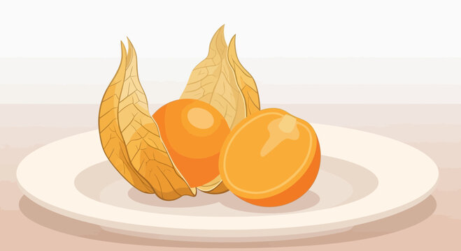 Vibrant Groundcherries Displayed On A Pristine Plate Suggesting Freshness and Abundance