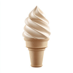 Soft serve ice cream cone with creamy texture and smooth swirls