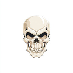 Fototapeta premium Skull illustration with detailed shading and dark eye sockets
