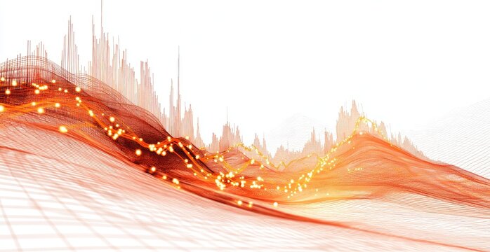 Abstract orange data landscape