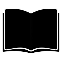 A simple graphic image depicting an open book with blank pages