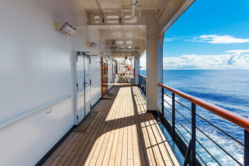 Fototapeta premium Gangway on deck of cruise ship